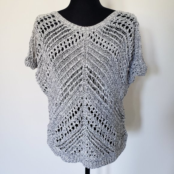 xs || express || OPEN STITCHED MARLED SWEATER - Picture 1 of 4